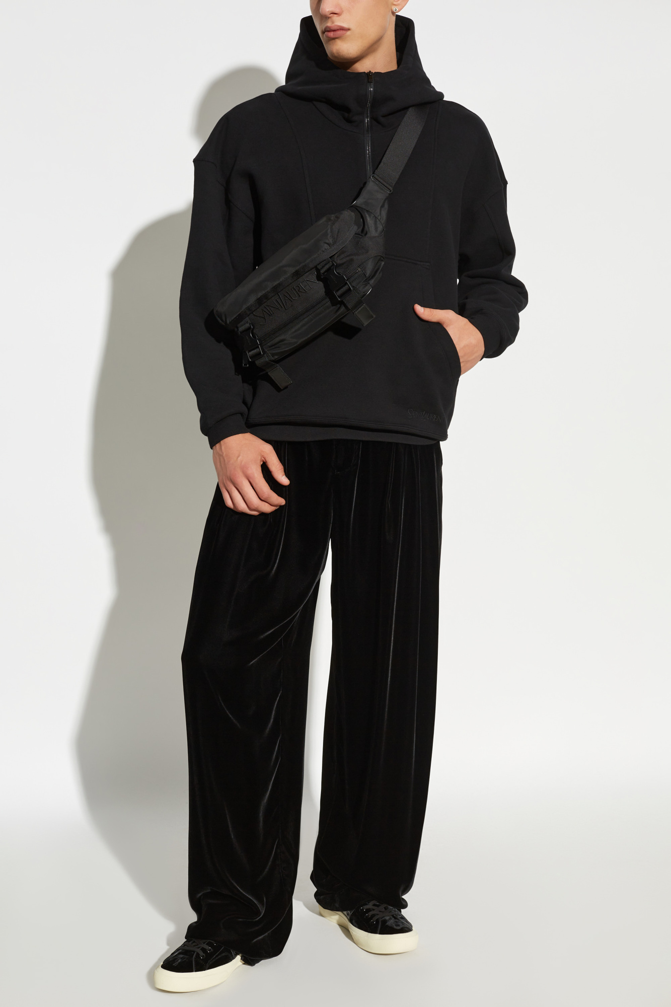 パーカー・フーディ SAINT LAURENT Men Tops 802136Y36SW1000 Black Black Hoodie Saint Laurent - Vitkac AS